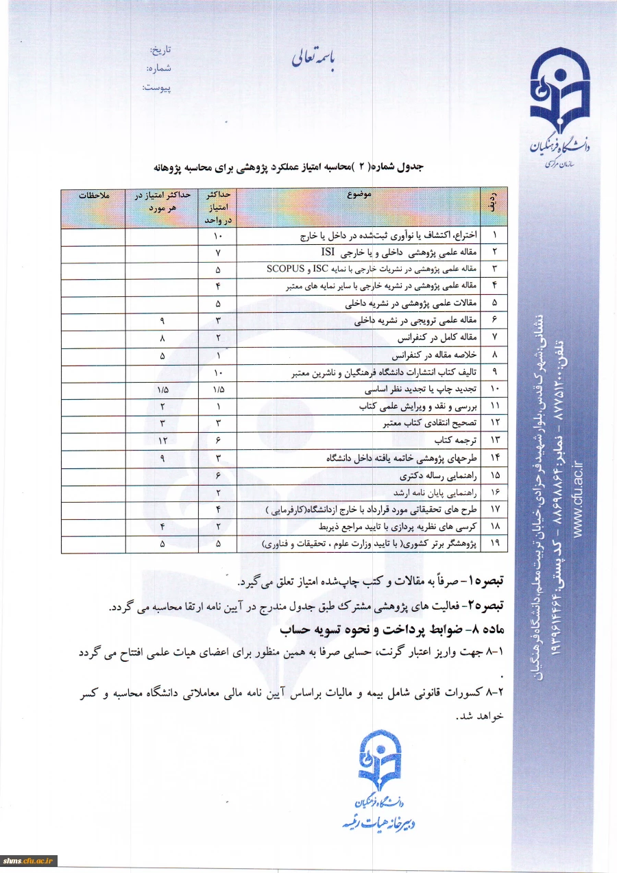 پرداخت پژوهانه به اعضای هیأت علمی 5