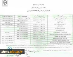 آخرین نسخه تقویم آموزشی دانشگاه فرهنگیان سال تحصیلی 96-95 3