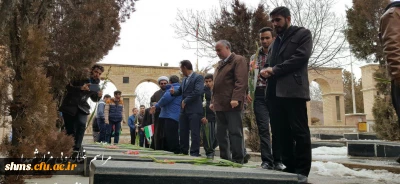 غبارروبی مزار شهدای سنندج توسط کارکنان و  دانشجویان پردیس شهید مدرس سنندج