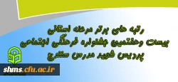رتبه های برتر درمرحله استانی بیست وهفتمین جشنواره فرهنگی اجتماعی 2