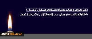 دکتر معروفی و هیأت همراه دانشگاه فرهنگیان  کردستان؛

با خانواده داغدیده نو معلم عزیز زنده یاد آرش غلامی دیدار نمود.