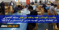 در کتابخانه پردیس شهید مدرس کردستان برگزار شد؛

مسابقه کتابخوانی بمناسبت نکوداشت هفته پدافند غیر عامل 2