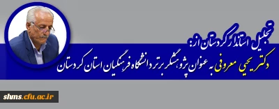 تجلیل از دکتر معروفی  به عنوان پژوهشگر برتر دانشگاه فرهنگیان استان کردستان