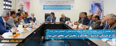 دکتر محمدی در اولین جلسه شورای راهبری قطب سه فرهنگی و اجتماعی عنوان کرد؛

کار فرهنگی با دستور، تحکم و سخنرانی محقق نمی شود