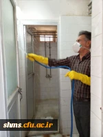 ضد عفونی مستمر فضاهای مختلف دانشگاه فرهنگیان کردستان ادامه دارد 4