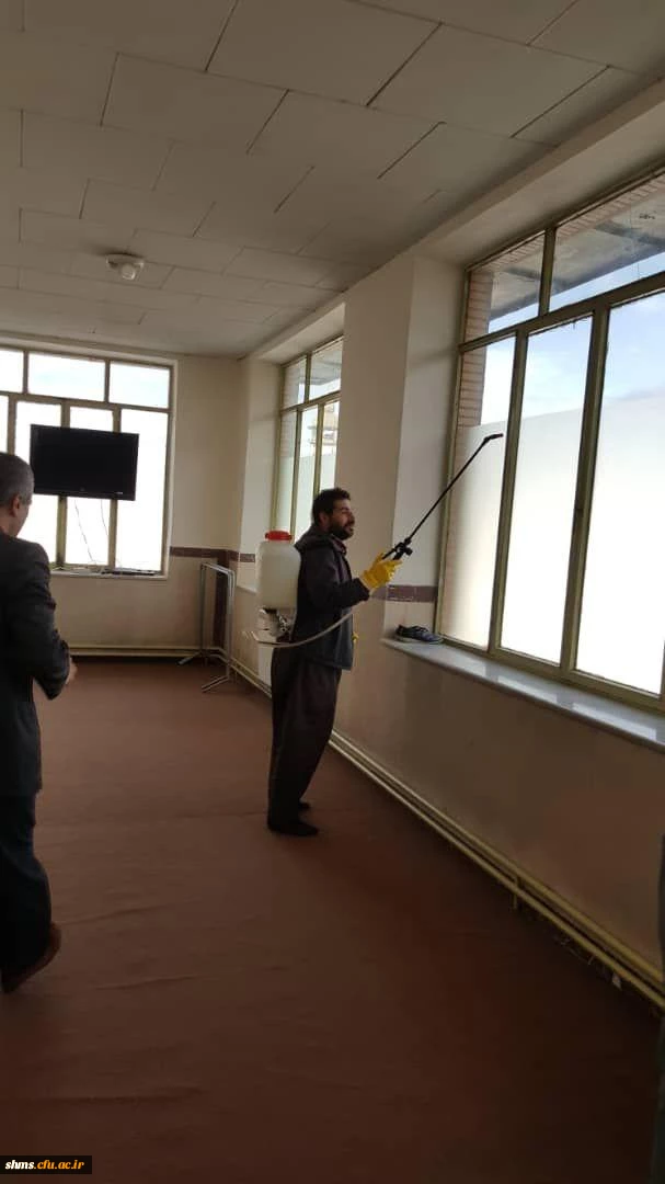 ضد عفونی مستمر فضاهای مختلف پردیس بنت الهدی صدر ادامه دارد 17