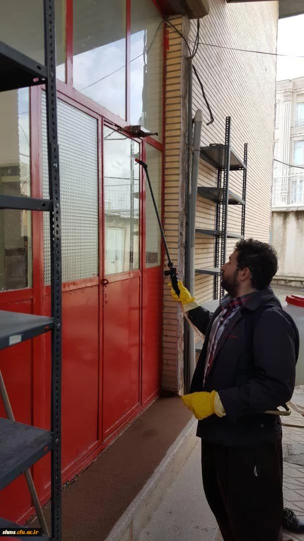 ضد عفونی مستمر فضاهای مختلف پردیس بنت الهدی صدر ادامه دارد 19