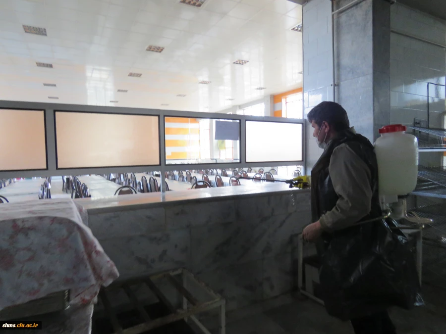 ضد عفونی مستمر فضاهای مختلف پردیس بنت الهدی صدر ادامه دارد 10