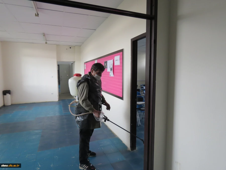 ضد عفونی مستمر فضاهای مختلف پردیس بنت الهدی صدر ادامه دارد 14