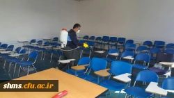 ضد عفونی مستمر فضاهای مختلف دانشگاه فرهنگیان کردستان ادامه دارد 8