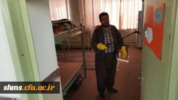 ضد عفونی مستمر فضاهای مختلف دانشگاه فرهنگیان کردستان ادامه دارد 11